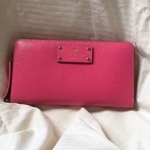 Kate Spade large continental wallet-bright pink
